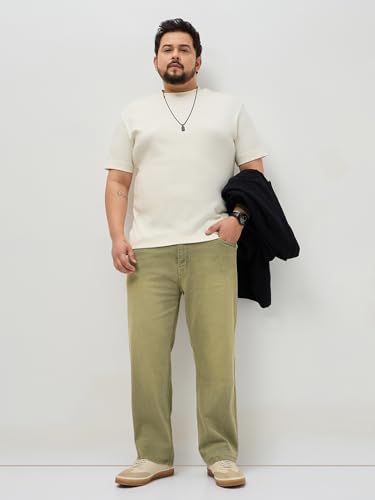 Image of Urbano Plus Men's Regular Fit Heavy Washed Denim Jeans Stretchable