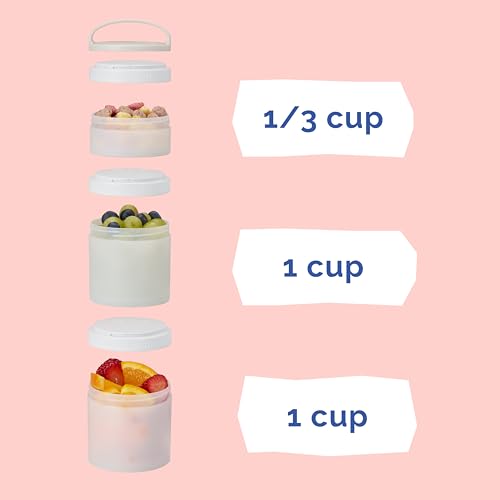 Image of (Cinderella) DiSNEY PRINCESS Whiskware Stackable Snack Pack - 3 Jar + Handle - Pink /Blue /Blue