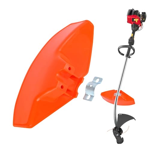 刈払機ガード、26mm 28mm オレンジ芝刈り機トリマー、草刈り機ガード保護カバー、庭刈払機アクセサリー、芝刈り機用の異物破片雑草を防ぐ保護シールド