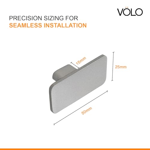 Image of VOLO Stainless Steel Drawer Knob for Cabinet Wardrobe and Cupboard Durable Knobs with Screws for Kitchen Dresser and Office Furniture | S-723 (Silver, 3 Pieces)