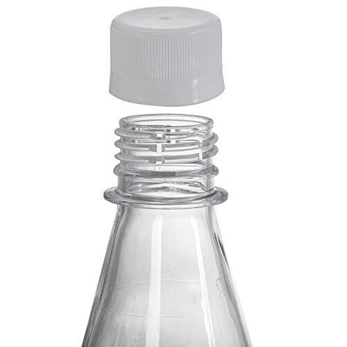Image of Hiceeden 10 Pcs 33 oz Plastic Soda Bottles with Caps, 1L Disposable Long Neck Wine Bottles with Lid, Reusable Empty Plastic Bottle for Beverage, Liquor, Beer, Milk, Juices, Smoothies
