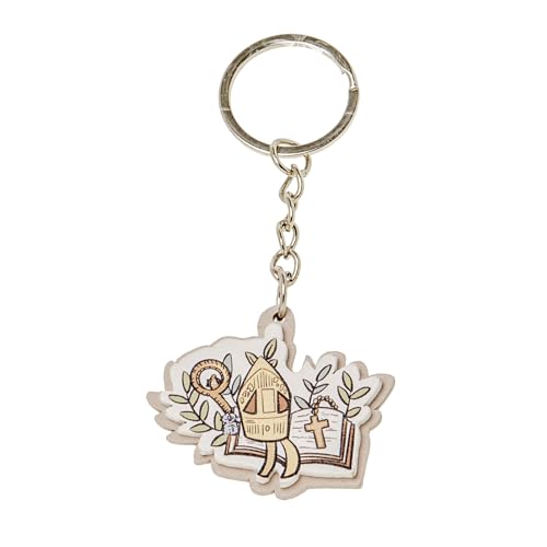 Doni Bomboniere Cresima 12PZ Portachiavi in Legno con Simboli Ragazzo Ragazza Maschio Pensierino Femmina Ciondolo Accessorio Decorazione Idee Regalo Complete Originali Economiche