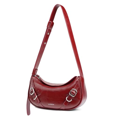 Image of LA FESTIN Leather Hobo Bag for Women Trendy Crescent Shoulder Purse Travel