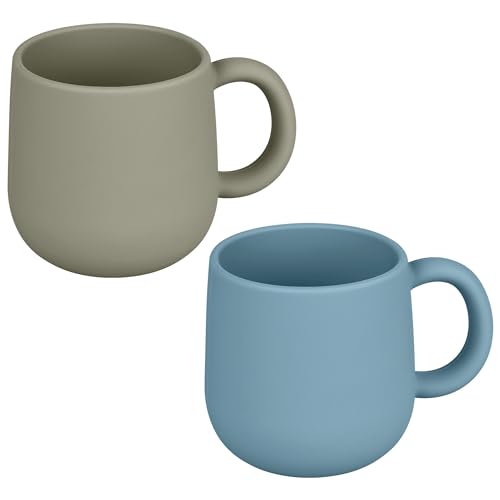 Image of Mintlyfe Pack of 2 Silicone Drinking Mug Cup for Toddler Kids and Children (Color 1)