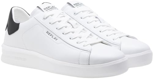 Replay Men's Low-Top Sneakers, 062 White Black, 10.5