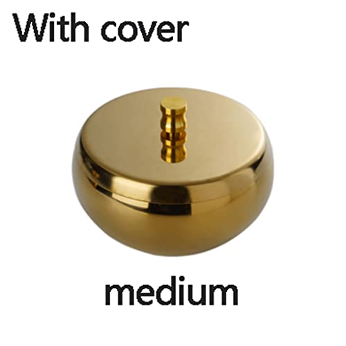 Cendrier de table coupe-vent en acier avec couvercle jaune - 3