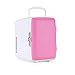 YYDIANZI Raffreddatore e riscaldatore for Mini frigo Elettrico 4 Litri e 6 lattine Adatto for dormitori o Barche for l'home Office Compatte e Portatili Linee elettriche CA e CC (Color : Pink)