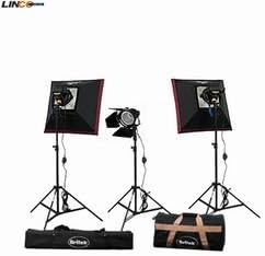 Britek#1800BHK Photography Photo Studio 1800 Watt Three Halogen Lighting Kit with Carrying Case-3 Halogen Ligh Stand by Britek+3 bulb for Halogen Light,2 Softbox,1 Barndoor,2 Carrying Bag,3 Compact Light