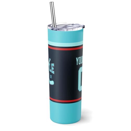 Image of ANTKING Seattle Tumbler 20oz Travel Mug Custom Name Number Gifts | Stainless Steel Insulated Coffee Cup for Men Women