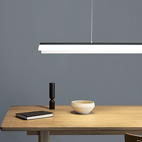 Suspension LED dimmable 120cm noire avec télécommande pour salle à manger