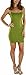 ToBeInStyle Women’s Seamless Non-Adjustable Spaghetti Strap Layering Cami Mini Dress Slip - Apple Green - One Size