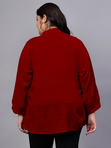 Image of Indietoga Women's Plus Size Cotton Embroidered Longline Tunic Tops (2XL to 7XL)