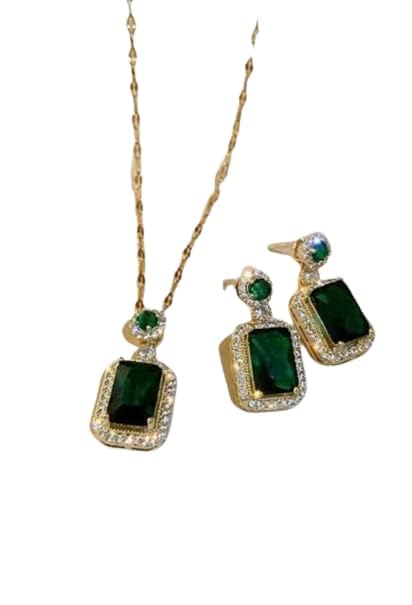 CHERRY WONDERS Silver & Gold Stone Pendant Necklace Set for Women & Girls - 1pc (B0C5RPV2G8) Amazon Price History, Amazon Price Tracker