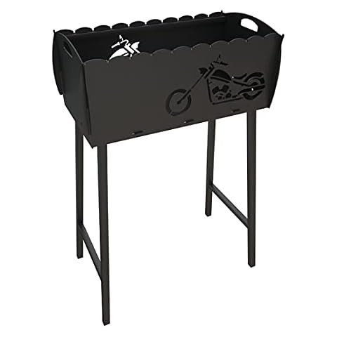 Kerabad, Mangal Grill, russischer Schaschlikgrill aus 3mm Stahl Cover