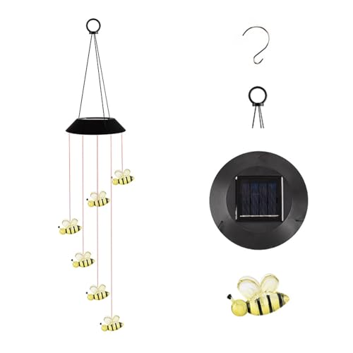 Campanas de música eólica solar con acabado elegante e impermeable para patios 7