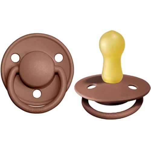 BIBS Pacifiers - De Lux Collection | BPA-Free Baby Pacifier | Made in Denmark | Set of 2 Woodchuck Color Premium Soothers | Size 6-18 Months