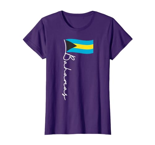 Bahamas Flag Vacation Bahamian Pride Bahamas T-Shirt, Women, Purple, 3X-Large