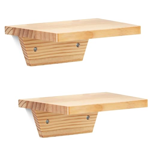 Petites étagères murales flottantes,étagère murale trapézoïdale pour plantes,haut-parleur,lampe de table,rebords décoratifs en bois chic pour...