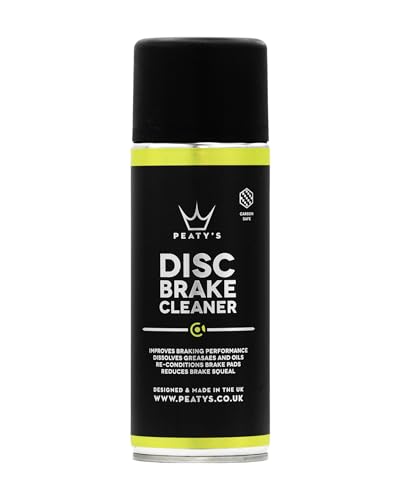 Peatys Disc Brake Cleaner 400 ml - Quick Drying Bike Brake Cleaner Spray for Improved Braking Performance Bicycle Oil Grease & Dust Remover Reconditions Brakes & Disk Pads Bike Cleaning
