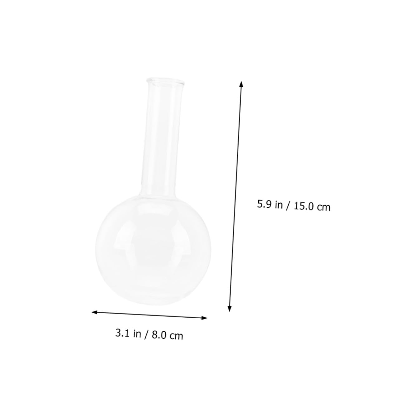 Ballon à Ébullition en Verre à Fond Rond 2pcs Léger et Portable pour Laboratoire et École, Flacon à Col Étroit pour Étudiants et Professionnels