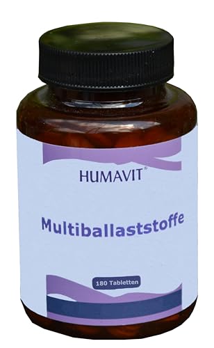 Multi Ballaststoffe Komplex, 180 Tabletten mit Glukomannan, Apfel-, Haferfaser, Inulin, Monatspackung, kapseln, mix, unterstützend abführmittel, verstopfung, obstipation