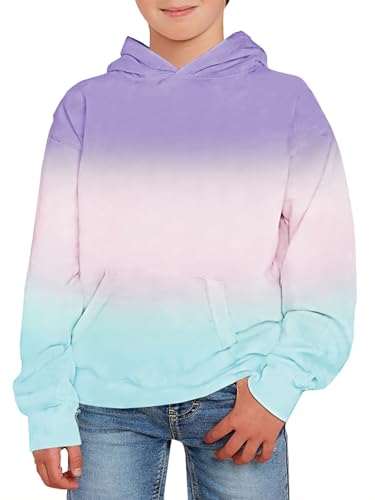 Image of GAMISOTE Unisex Kids Tie Dye Sweatshirt Boys Girls Hooded Kangaroo Pocket Pullover Hoodies