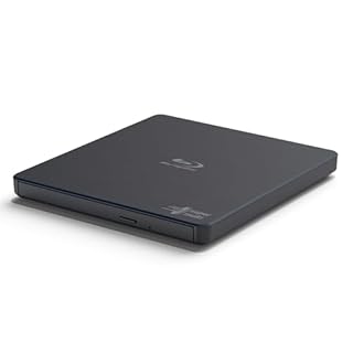 Hitachi LG Lettore Blu-ray esterno | Masterizzatore Lettore Blu-ray/DVD+/-RW | Portatile USB 2.0 Tipo A, Tipo C | Compatibile con Windows, Mac, Linus (BP55, Nero)