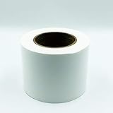 Mr. Shrinkwrap Shrink Film UV Preservation Tape, White Polyethylene with Synthetic Rubber Clear Adhesive Backing, Roll of 4” Wide x 108’ Length, White