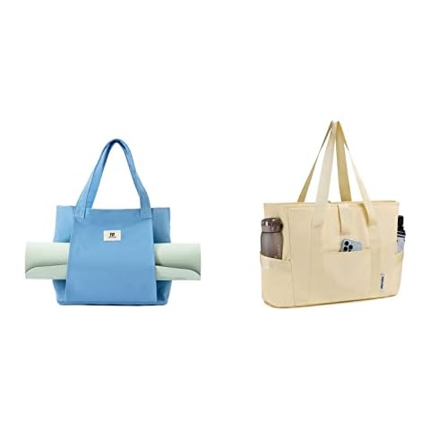 Moyaqi Versatile Canvas Nylon Tote Bag with Yoga Mat Holder for Yoga, Gym, Work and Travel Cover