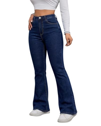 Image of Tagas High Waist Bootcut Fit Denim Jeans for Women | Stretchable Slim Fit Flared Jeans|Relaxed Fit Pant|Jeans for Womens|