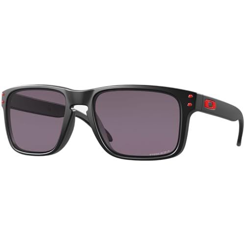 Oakley mens OO9102 Holbrook Square Sunglasses, Matte Black/Prizm Grey, 57 mm