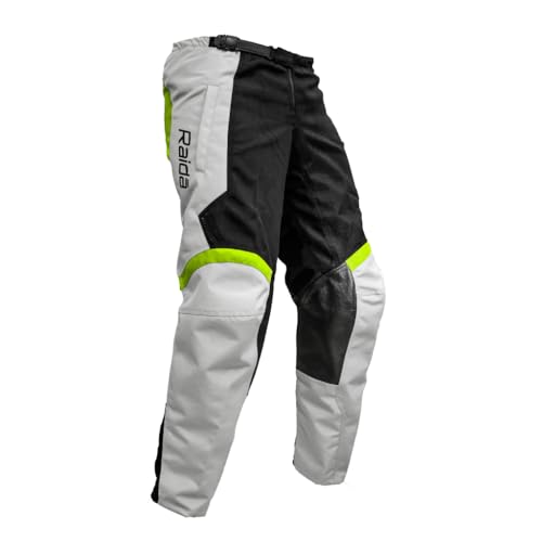Image of Raida Trailcraft Off-Road Pants | MX & Trail Ride | Lightweight | Abrasion-resitant Fabric | Heat Sheild Panel | (S, Grey /Hiviz)