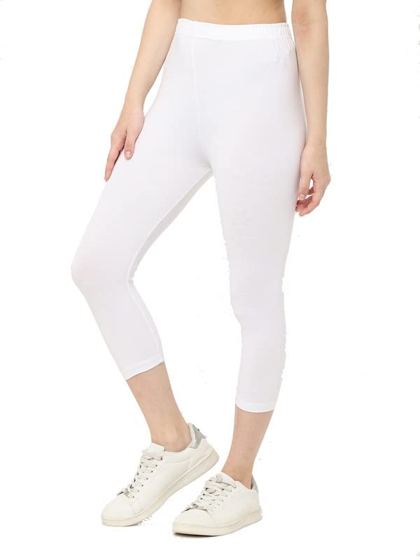 Image of Robinbosky Premium Stretchable Cotton Capri Legging for Women | Suitable for Formal wear & Casual wear | High-End Elastic Makes. The Leggings Squat Proof and Durable for Travel, Yoga, & Workout.