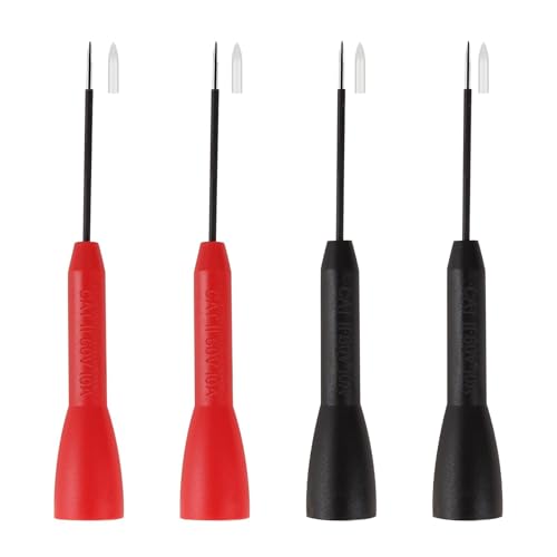 Image of 2mm Extended Needle Test Probes 4 Pcs, 600V /10A Non-Destructive Multimeter Insulation Needle Probes Tip Compatible with Fluke Leads tl71 tl75