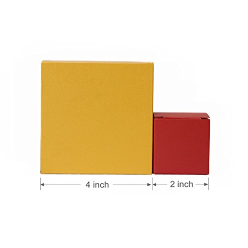 Bakebaking 50Ct Mini Ring Boxes Gift 2X2X2 - Italy Pearlescent Paper In Assorted Colored (Gold Red Blue Green Orange) #TOP4