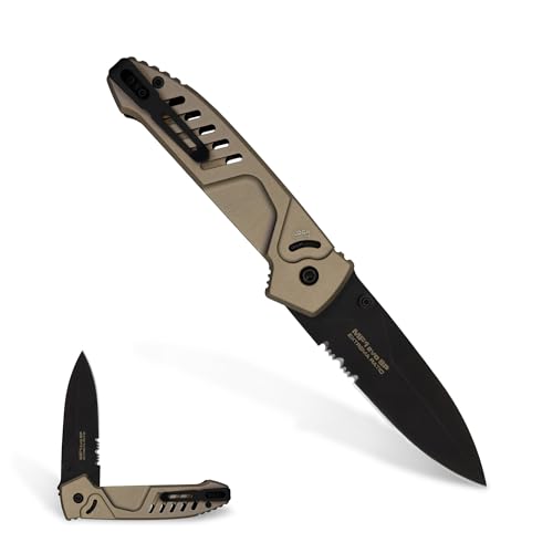 Extrema Ratio - MF1-EVO SP (MUD), Folding Knife, Böhler N690 Steel Blade, Burnished Finish, Anodized Aluminum Handle, Integrated Screwdriver, Glass Breaker, Reversible Clip