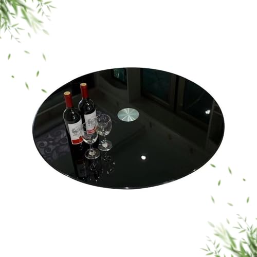 GSKFXJ Piatto Rotante Lazy Susan Nero 70cm 80cm 90cm 100cm Vassoio Girevole in Vetro Temperato, Grande Piatti Girevoli per Cenare A Natale(80cm/32in)