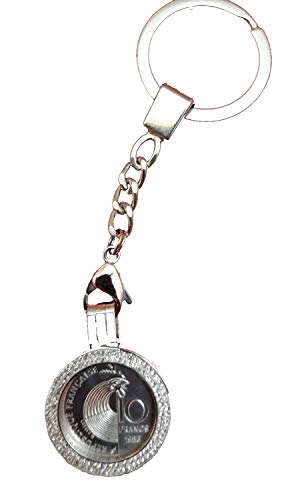 Moneda de 10 francos de plata de Robert Schuman en llavero premium