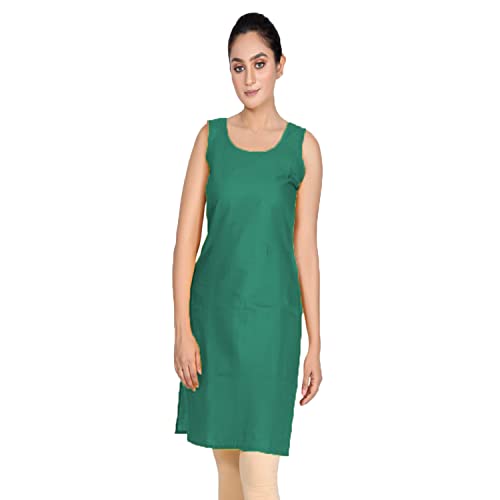 Image of Women's Cotton Long Camisole for Kurti /Suit Slip /Long Inner /Samij for Women Sameej /Knee Length Inner Wear /Sameez /Kurti Slip /Round Neck /Invisible