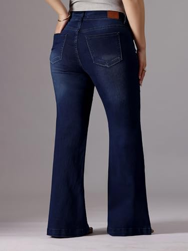 Image of Miss Chase A+ Women's High Rise Regular Stretchable Denim Bootcut Shaping Jeans