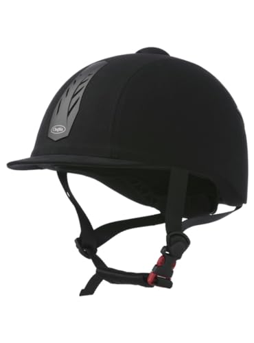 CHOPLIN verstellbarer Reithelm Aero, Grösse 52-54, schwarz, Stirnbelüftung: schwarz