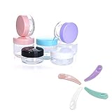 Große Menge: 35 leere Plastikbehälter mit Deckel, 7 Farben, 5 für jede Farbe. Das Glas ist transparent, so dass der Inhalt leicht zu sehen ist. Größe: Dieses Cremetiegel hat einen Durchmesser von 3,88 cm, eine Höhe von 2,23 cm und ein Fassungsvermögen von 10 g. 4 Stück Cremeschaber.