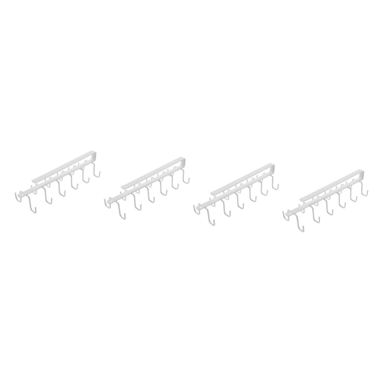 Cabilock 4 pezzi Portaoggetti Cucina Bianco Semplice Ganci da Parete per Tazze e Utensili Organizer Facile da Installare per Armadietti e Mensole Supporto per Cucina