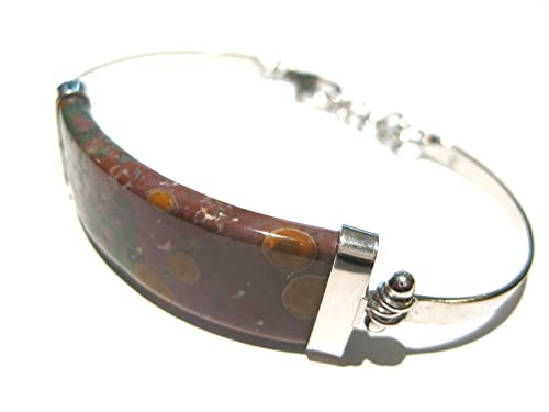 Bracelet Jaspe véritable perles rondes lithothérapie homme