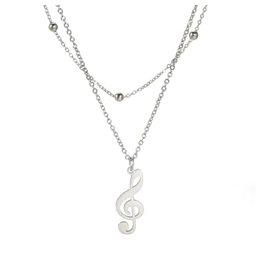 EUEAVAN Nota Musical Colgante Collar Banda Sonora Acero Inoxidable Músico musical Amantes Mujeres Novia Hija Joyas Regalo