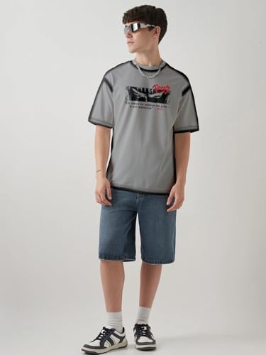 Image of Berserk Guts Wrath Printed Anime Oversized T-Shirt - Steel Grey