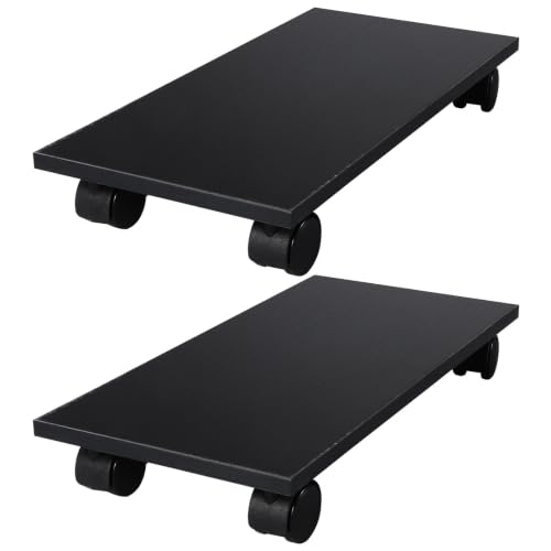 Support PC sur roulettes lot de 2 chariots unité centrale 40x20cm