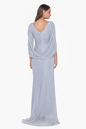 Image of Betsy & Adam Women's Betsy & Adam Women's Galaxy Knit Cowl Neck Drape Sleeve Floor Length Dress