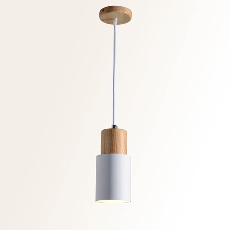 Lámpara colgante de madera regulable para crear un comedor cálido y moderno