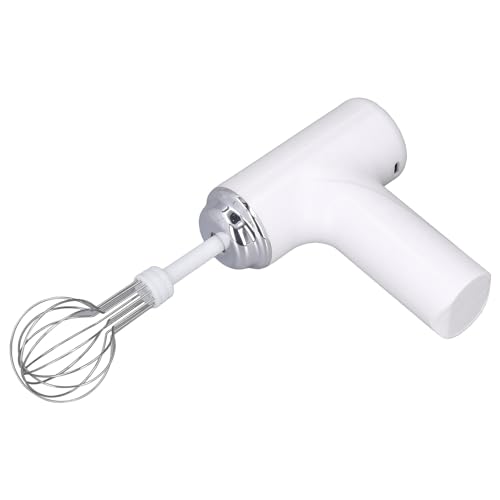 Kelawoly Batidora de Huevos Eléctrica, Batidora Manual Inalámbrica con 3 Engranajes, Batería Recargable de 800mAh para Batir Crema, Huevos y Mezclar Masa (WHITE)
